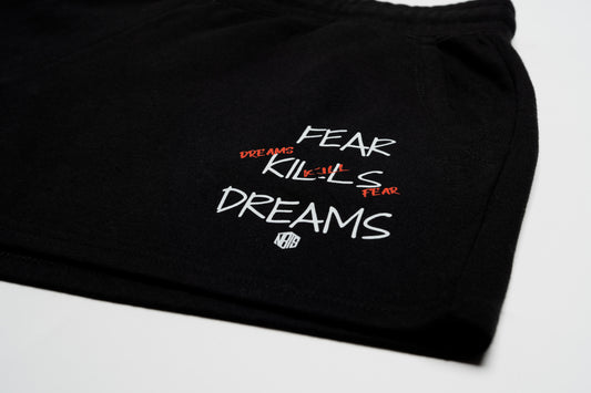 'Fear Kills Dreams' Jogger Shorts (Black)